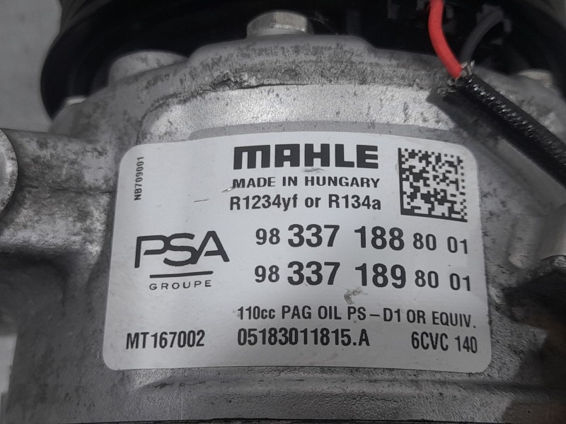 Recambio de compresor aire acondicionado para citroën c4 iii (ba_, bb_, bc_) 1.5 bluehdi 130 (bbyhzb) referencia OEM IAM 9833718