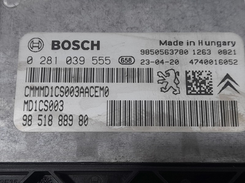 Recambio de centralita motor uce para citroën c4 iii (ba_, bb_, bc_) 1.5 bluehdi 130 (bbyhzb) referencia OEM IAM 9851888980 0281