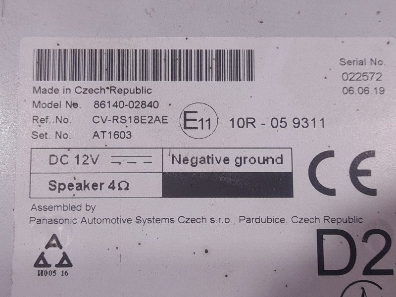 Recambio de sistema navegacion gps para toyota corolla (e21) hybrid active referencia OEM IAM 8614002840  