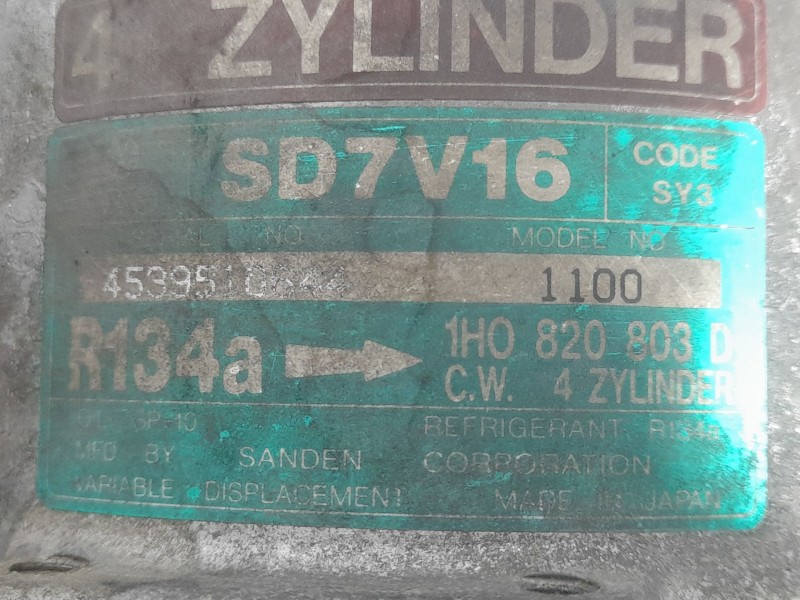 Recambio de compresor aire acondicionado para seat toledo i (1l2) 1.9 tdi referencia OEM IAM 1H0820803D  