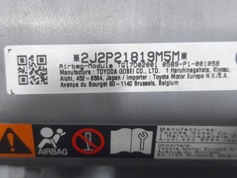 Recambio de airbag rodillas para toyota corolla (e21) hybrid active referencia OEM IAM TG17D02001  