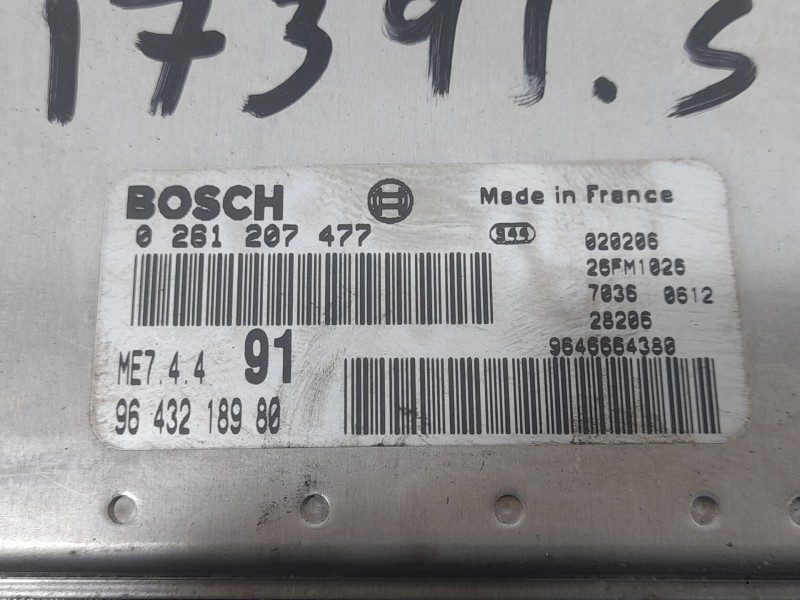 Recambio de centralita motor uce para peugeot 206 cc (2d) 1.6 16v (2dnfuf, 2dnfur) referencia OEM IAM 9643218980 0261207477 BOSC