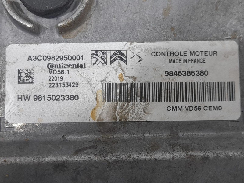 Recambio de centralita motor uce para opel mokka elegance referencia OEM IAM 9846386380  CONTINENTAL