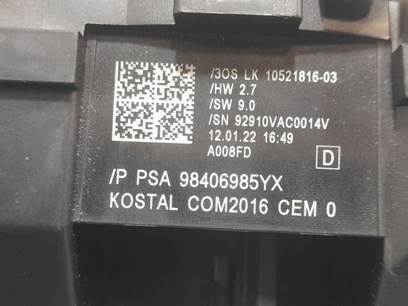 Recambio de mando luces y limpia para opel mokka elegance referencia OEM IAM 98406985YX  