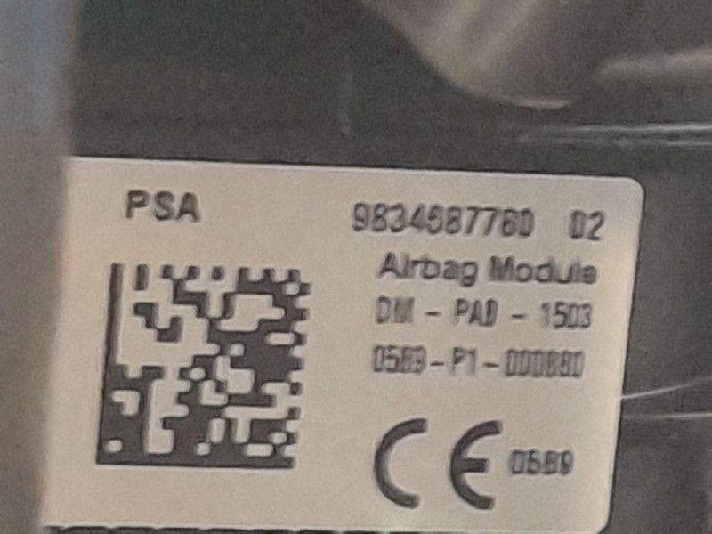 Recambio de kit airbag para opel mokka elegance referencia OEM IAM 9834687780 C/SALPICADERO Y PRETENSORES 