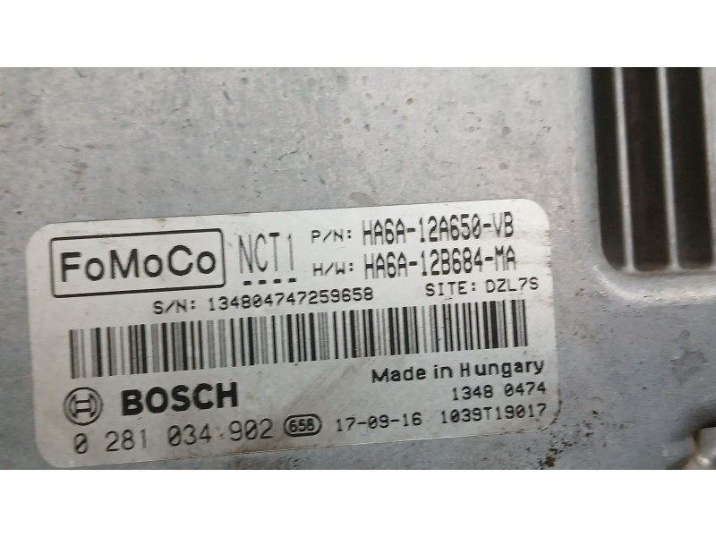 Recambio de centralita motor uce para ford fiesta vii (hj, hf) 1.5 tdci referencia OEM IAM   