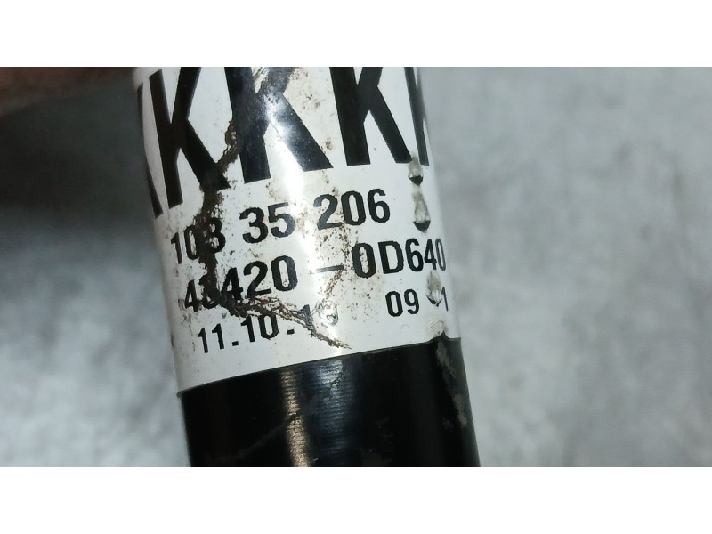 Recambio de transmision delantera izquierda para toyota yaris (_p13_) 1.0 (ksp130) referencia OEM IAM 434200D640  10335206