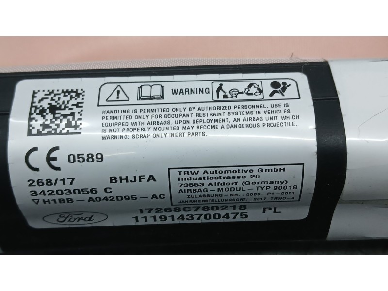 Recambio de airbag cortina delantero izquierdo para ford fiesta vii (hj, hf) 1.5 tdci referencia OEM IAM H1BBA042D95AC TRW 34203