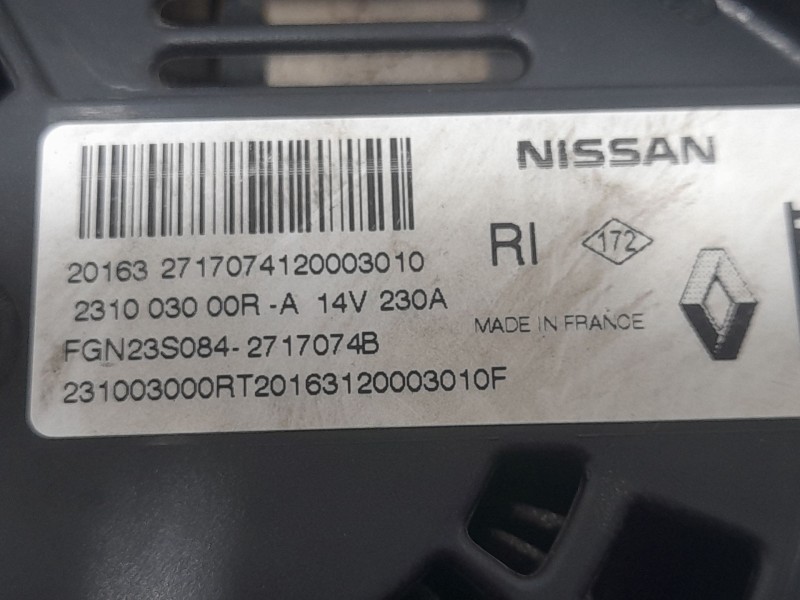 Recambio de alternador para renault kadjar (ha_, hl_) 1.5 blue dci 115 referencia OEM IAM 231003000R 231006786R 231003000R