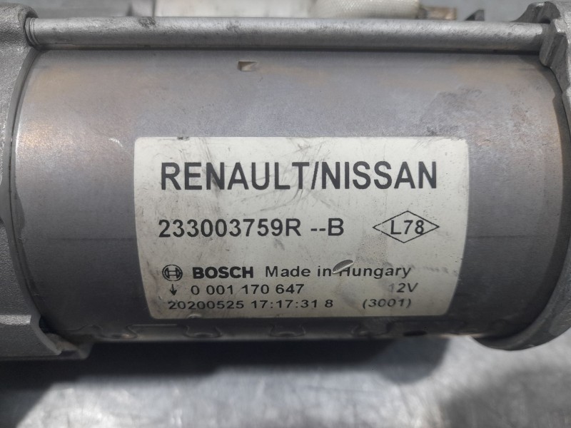 Recambio de motor arranque para renault kadjar (ha_, hl_) 1.5 blue dci 115 referencia OEM IAM 233003759R 0001170647 BOSCH