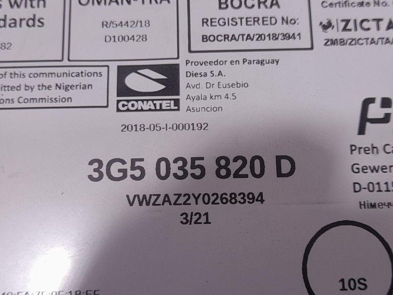 Recambio de sistema audio / radio para volkswagen t-cross (c11, d31) 1.0 tsi referencia OEM IAM 3G5035820D  