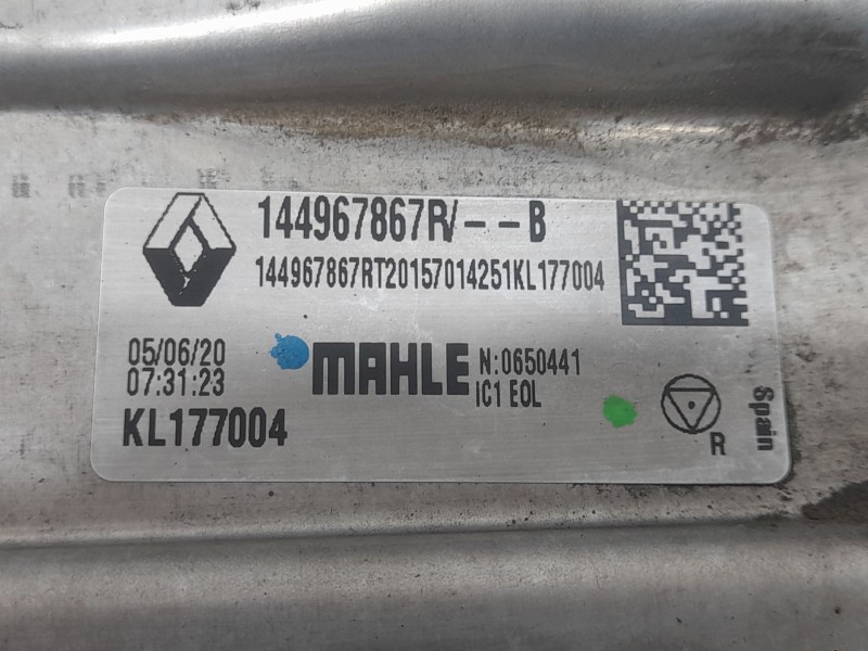 Recambio de intercooler para renault kadjar (ha_, hl_) 1.5 blue dci 115 referencia OEM IAM 144967867R  