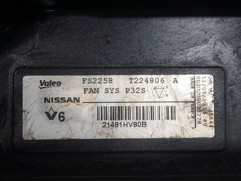 Recambio de electroventilador para renault kadjar (ha_, hl_) 1.5 blue dci 115 referencia OEM IAM 21481HV80B T224806A VALEO