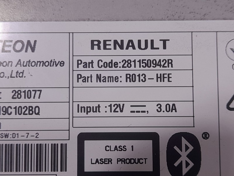 Recambio de sistema audio / radio cd para renault kadjar (ha_, hl_) 1.5 blue dci 115 referencia OEM IAM 281150942R  