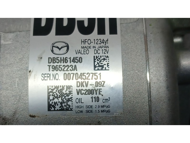 Recambio de compresor aire acondicionado para mazda 2 hatchback (dl, dj) 1.5 skyactiv-g referencia OEM IAM D09W61450  