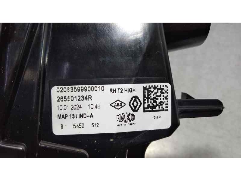 Recambio de piloto trasero derecho para renault captur ii techno referencia OEM IAM 265501234R  INTERIOR