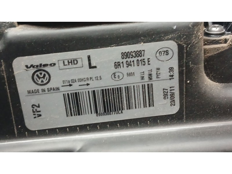 Recambio de faro izquierdo para volkswagen polo v (6r1, 6c1) 1.6 tdi referencia OEM IAM 6R1941015E  