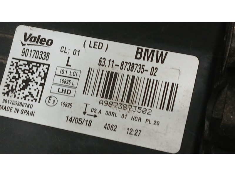 Recambio de faro izquierdo para bmw i3 (i01) electric referencia OEM IAM 63117345009  
