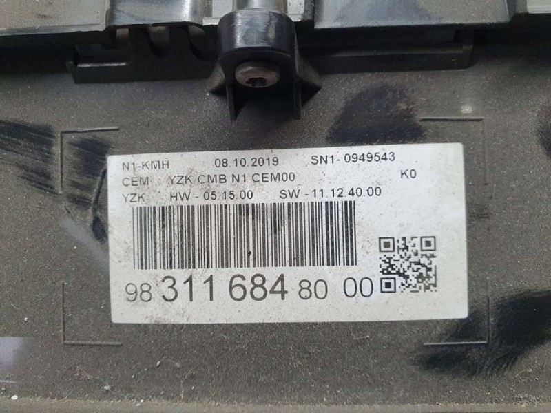 Recambio de cuadro instrumentos para citroën jumpy furgon control m referencia OEM IAM 9831168480 SN10949543 
