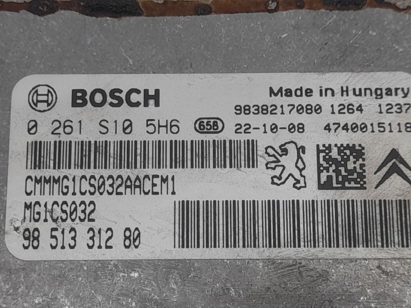 Recambio de centralita motor uce para peugeot 208 ii (ub_, up_, uw_, uj_) 1.2 puretech 100 referencia OEM IAM 9851331280 0261S10
