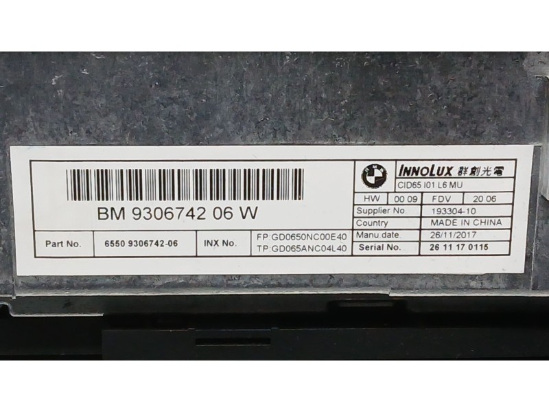 Recambio de sistema navegacion gps para bmw i3 (i01) electric referencia OEM IAM   