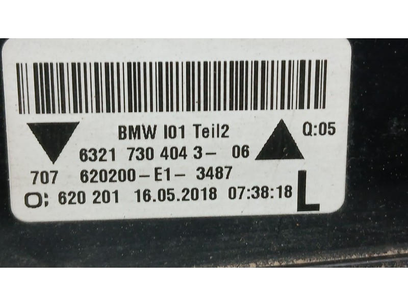 Recambio de piloto trasero izquierdo paragolpes para bmw i3 (i01) electric referencia OEM IAM 63217304043  