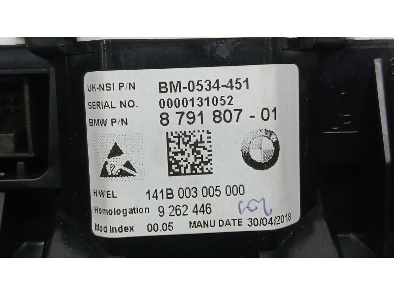 Recambio de cuadro instrumentos para bmw i3 (i01) electric referencia OEM IAM 62105A08590  