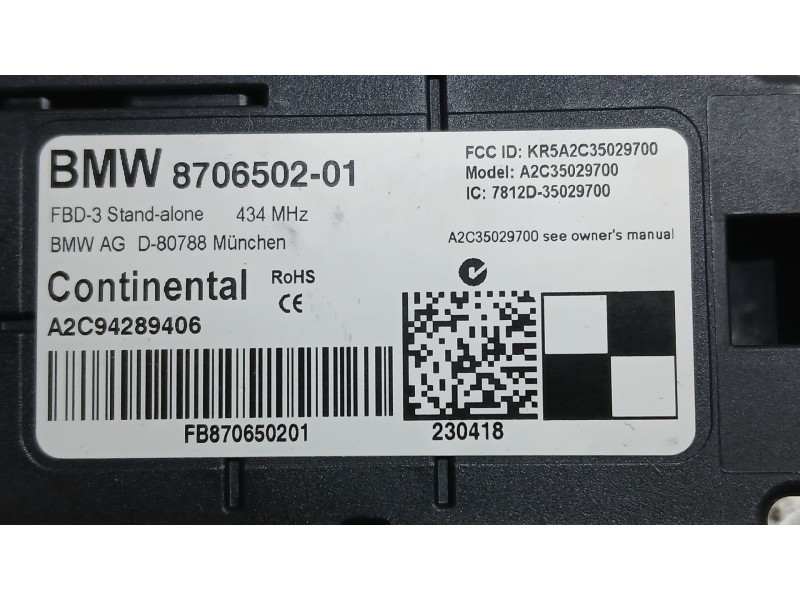 Recambio de modulo electronico para bmw i3 (i01) electric referencia OEM IAM   