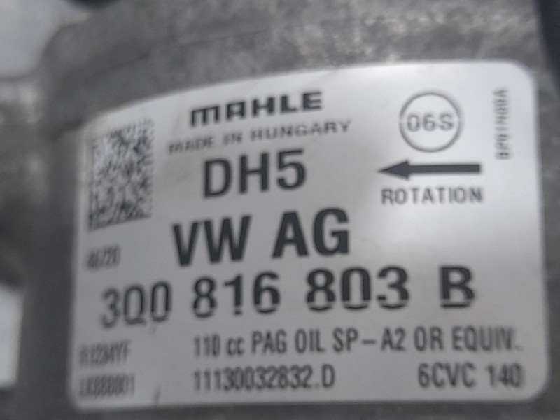 Recambio de compresor aire acondicionado para cupra formentor (km7, kmp) 2.0 tsi 4drive referencia OEM IAM 3Q0816803B DH5 MAHLE