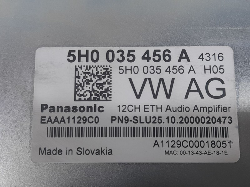 Recambio de amplificador radio para cupra formentor (km7, kmp) 2.0 tsi 4drive referencia OEM IAM 5H0035456A EAAA1129C0 PANASONIC