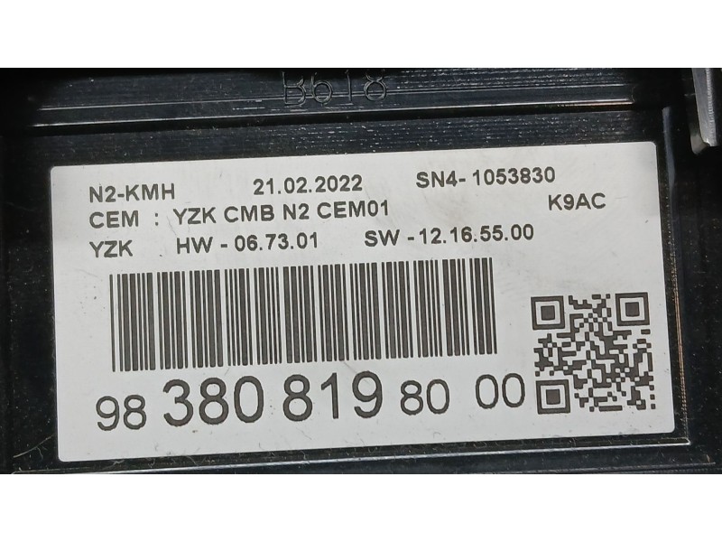 Recambio de cuadro instrumentos para citroën berlingo furgoneta/monovolumen (k9) 1.5 bluehdi 100 referencia OEM IAM 9838081980  