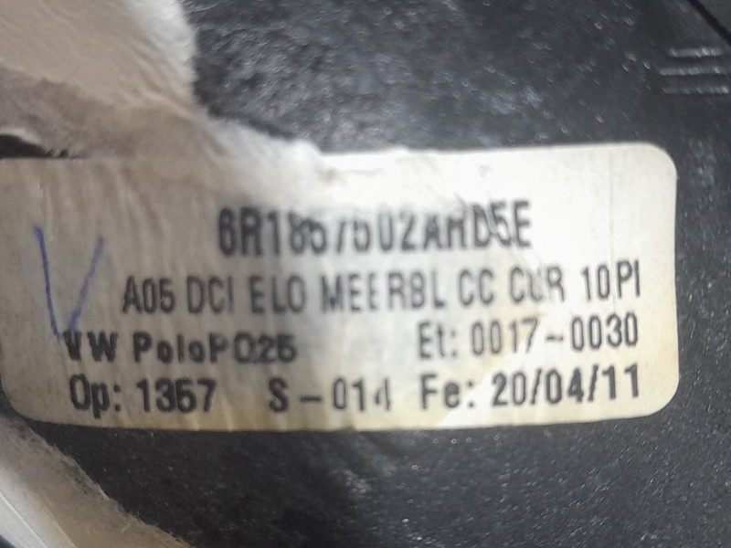 Recambio de retrovisor derecho para volkswagen polo v (6r1, 6c1) 1.4 (6r1) referencia OEM IAM 6R1857502AR ELECTRICO 