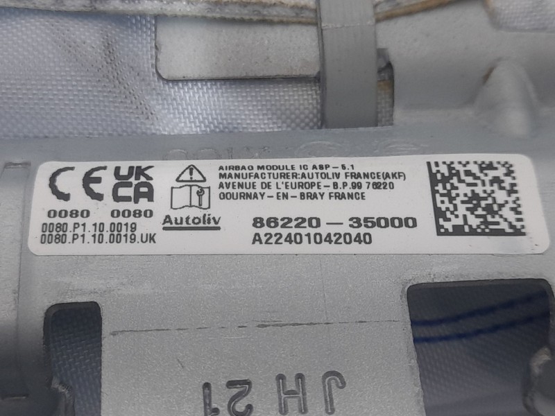 Recambio de airbag cortina delantero derecho para ssangyong tivoli 1.5 referencia OEM IAM 8622035000  