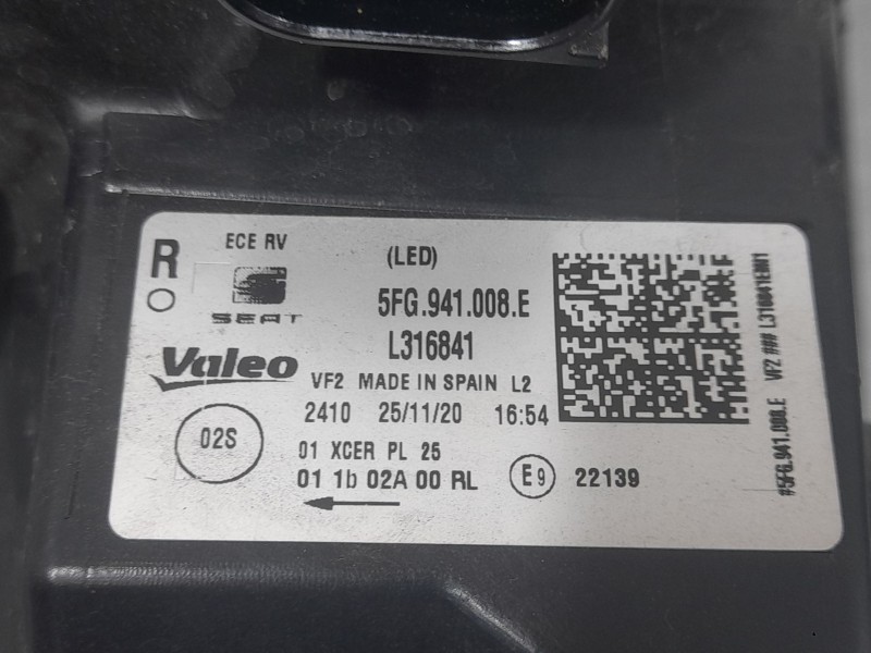 Recambio de faro derecho para cupra formentor (km7, kmp) 2.0 tsi 4drive referencia OEM IAM 5FG941008E L316841 VALEO