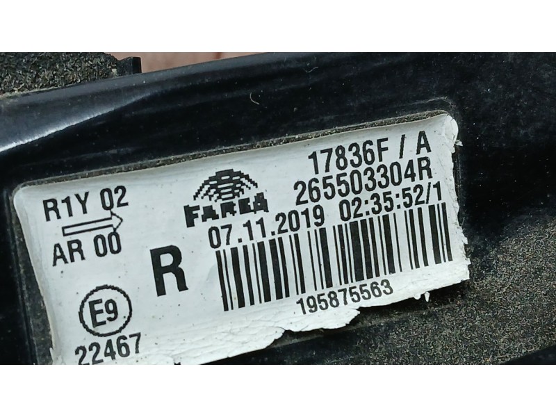 Recambio de piloto trasero derecho para renault clio v zen referencia OEM IAM 265503304R  