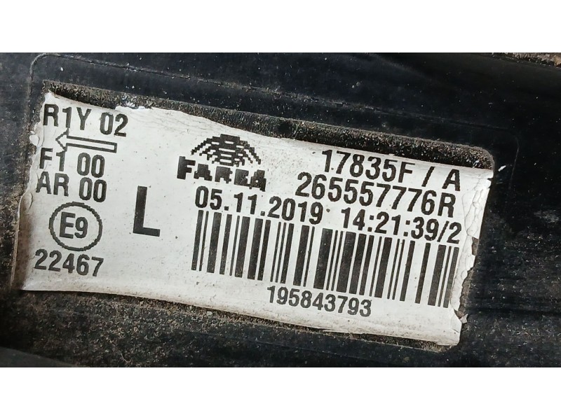 Recambio de piloto trasero izquierdo para renault clio v zen referencia OEM IAM 265557776R  