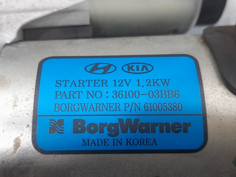 Recambio de motor arranque para hyundai i20 ii (gb, ib) 1.2 referencia OEM IAM 3610003BB6 61005380 BORG WARNER