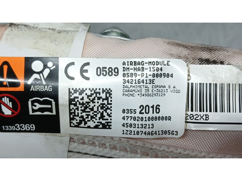 Recambio de airbag cortina delantero derecho para citroën c3 aircross i (2r_, 2c_) 1.2 puretech 110 (2rhnzb, 2rhnzw, 2rhnpx, 2rh