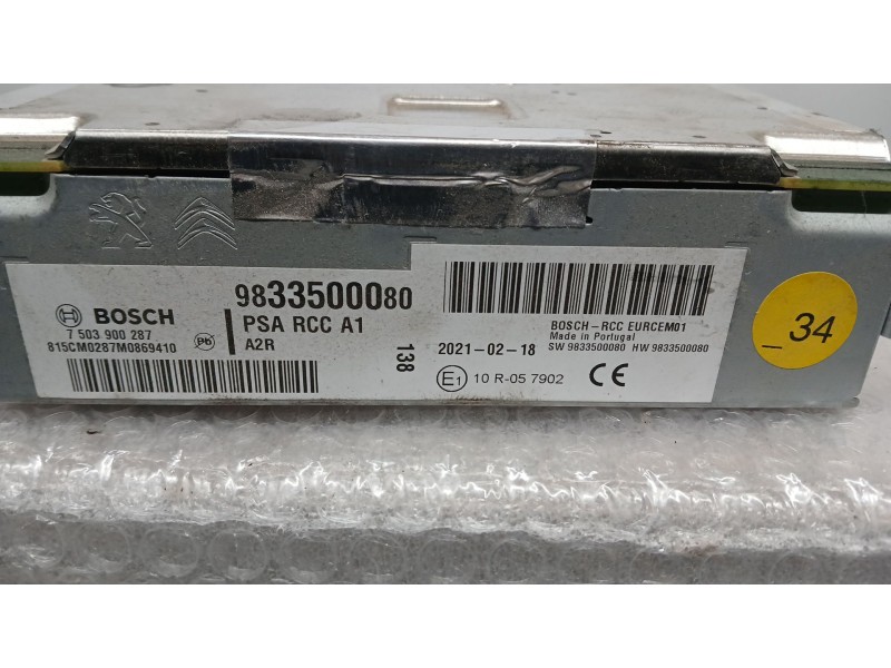 Recambio de sistema audio / radio para citroën c3 aircross i (2r_, 2c_) 1.2 puretech 110 (2rhnzb, 2rhnzw, 2rhnpx, 2rhnpj) refere