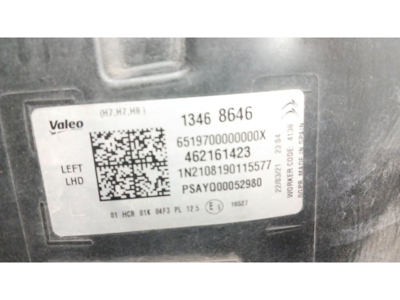 Recambio de faro izquierdo para citroën c3 aircross i (2r_, 2c_) 1.2 puretech 110 (2rhnzb, 2rhnzw, 2rhnpx, 2rhnpj) referencia OE
