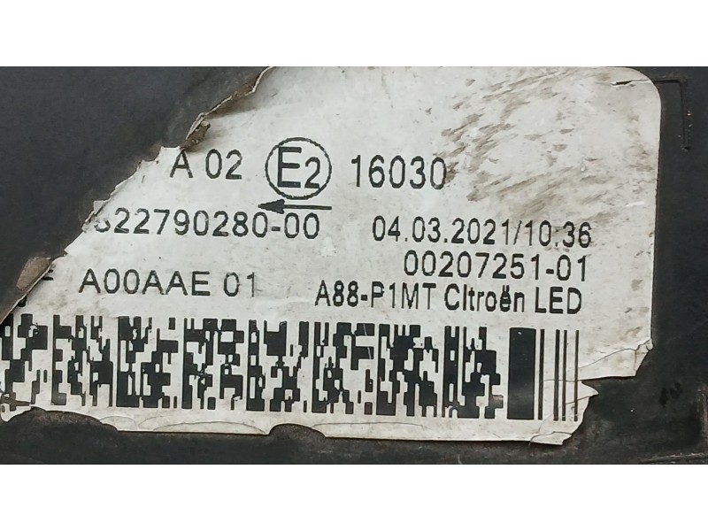 Recambio de piloto delantero derecho para citroën c3 aircross i (2r_, 2c_) 1.2 puretech 110 (2rhnzb, 2rhnzw, 2rhnpx, 2rhnpj) ref