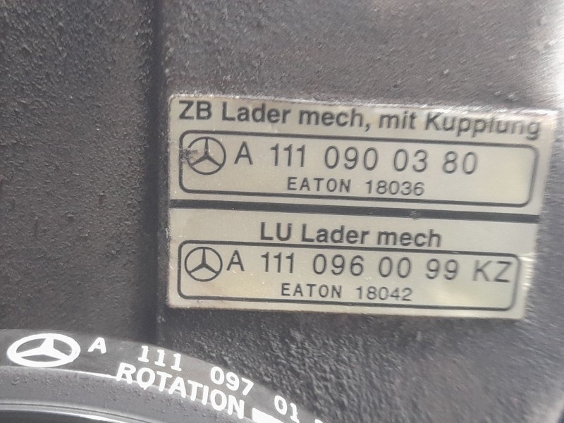 Recambio de compresor volumetrico para mercedes-benz clk (c208) clk 200 kompressor (208.345) referencia OEM IAM A1110900380  