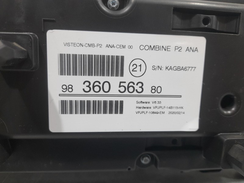 Recambio de cuadro instrumentos para peugeot 208 ii (ub_, up_, uw_, uj_) 1.2 puretech 100 referencia OEM IAM 9836056380  