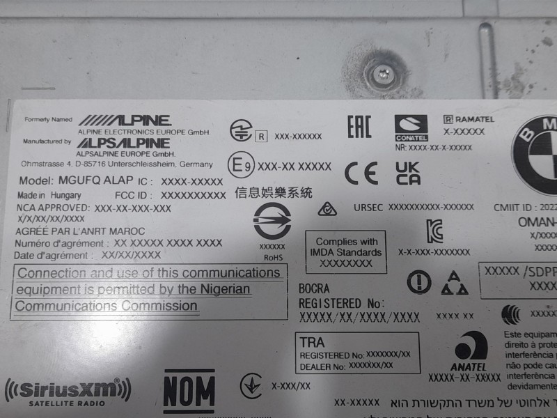 Recambio de sistema audio / radio para bmw serie 1 lim. (f40) 118d referencia OEM IAM CI5B3F81801 ALB497R1574229 ALPINE