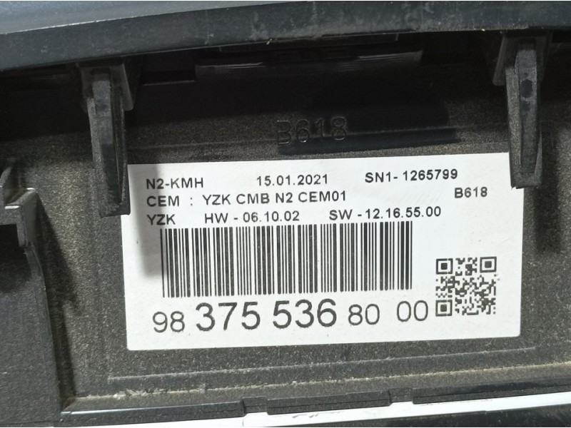 Recambio de cuadro instrumentos para citroën c3 tonic referencia OEM IAM 9837553680  