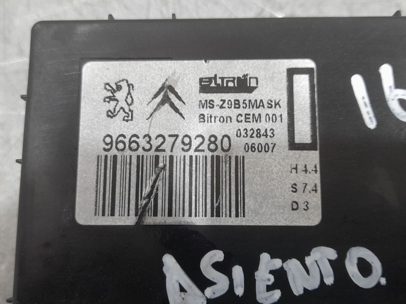 Recambio de modulo electronico para citroën c6 (td_) 2.7 hdi referencia OEM IAM 9663279280 ASIENTO DELANTERO DERECHO 