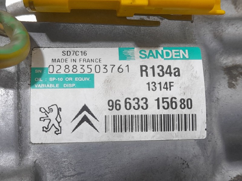 Recambio de compresor aire acondicionado para citroën c6 (td_) 2.7 hdi referencia OEM IAM 9663315680 SD7C16 SANDEN