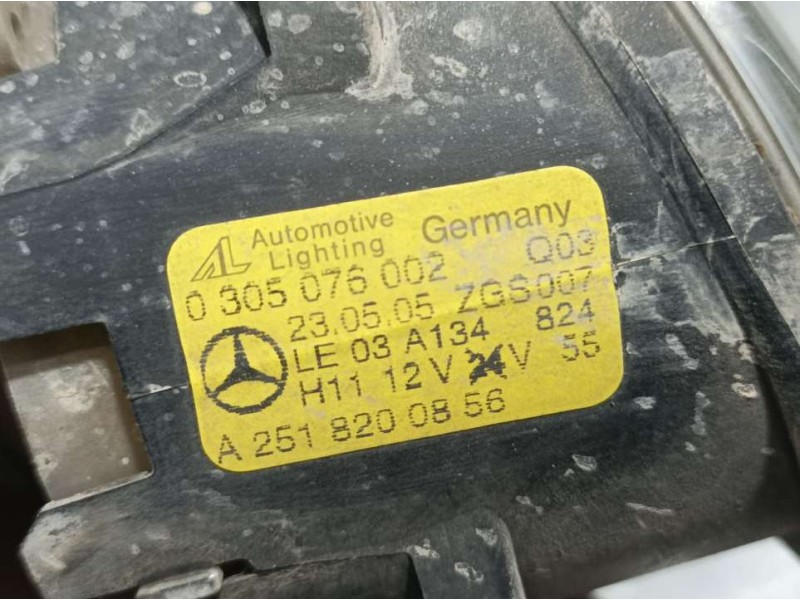 Recambio de faro antiniebla derecho para mercedes-benz clase b (w245) 180 cdi (245.207) referencia OEM IAM A2518200856 030507600