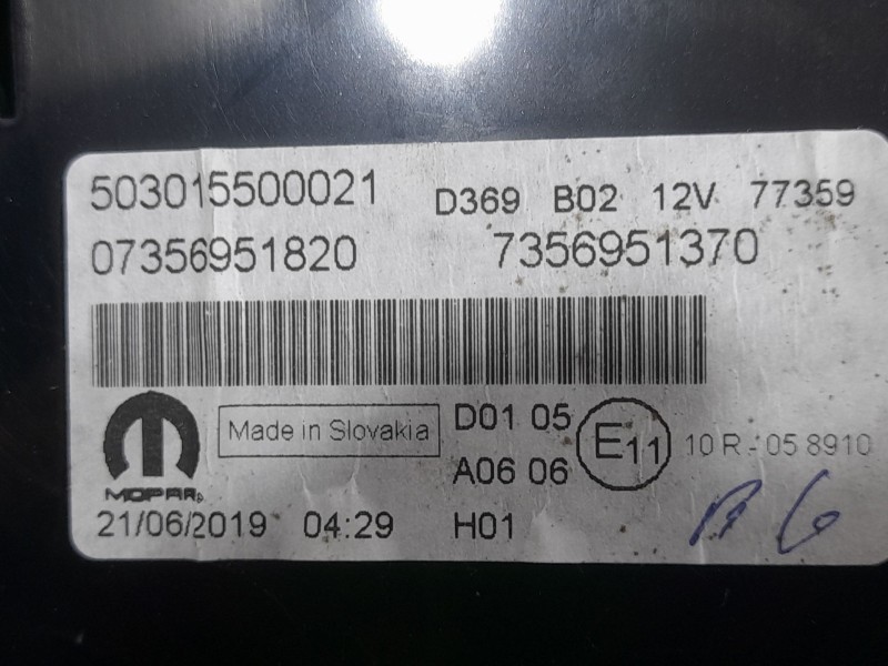 Recambio de cuadro instrumentos para fiat 500 (312_) 1.2 (312axa1a) referencia OEM IAM 7356951370 503015500021 MOPAR