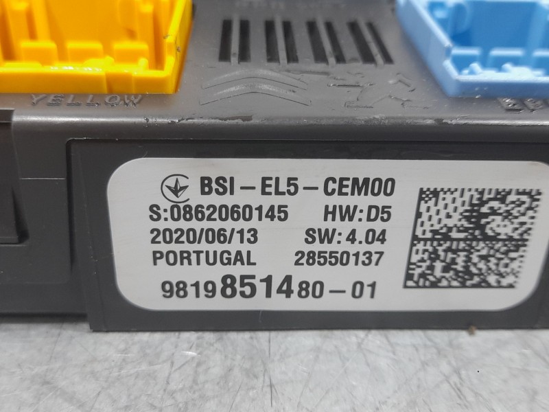 Recambio de caja reles / fusibles para opel crossland x / crossland (p17, p2qo) 1.5 turbo d (75) referencia OEM IAM 9819851480  